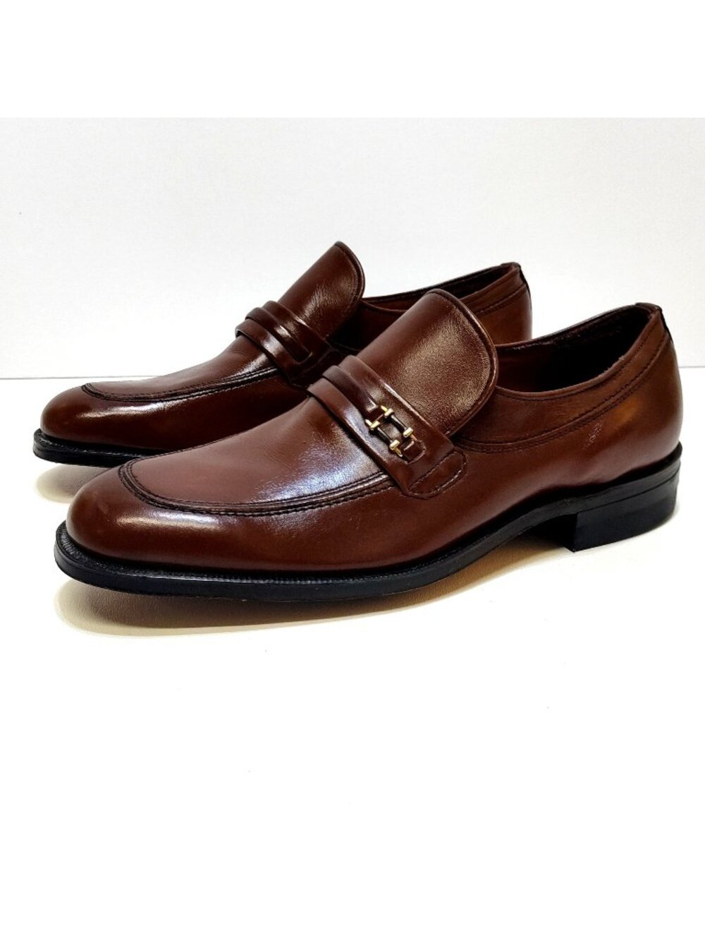 Stafford Comfort Plus All Leather Horsebit Loafers Leather Outsole Men 7 D/B VTG